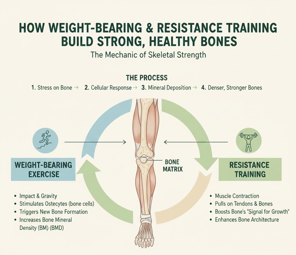 How Weight-Bearing and Resistance Training Build Strong Healthy Bones