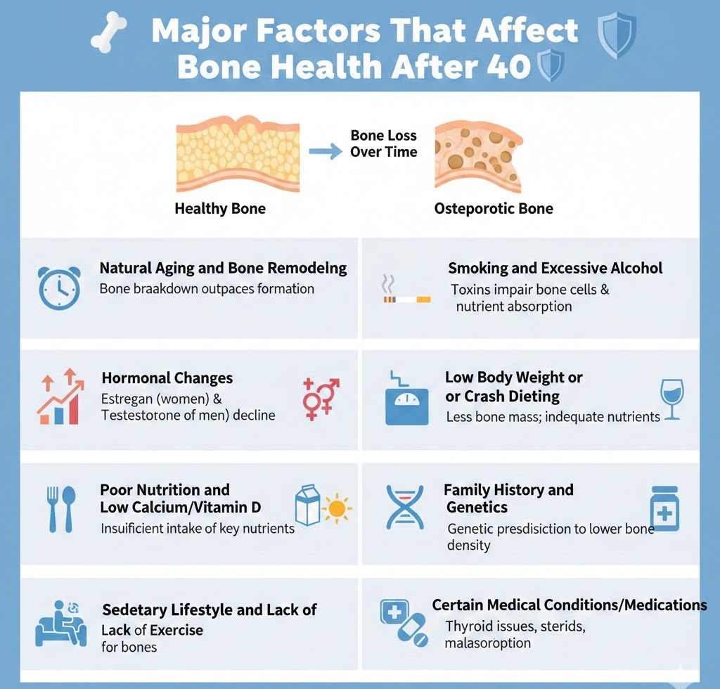 Major Factors That Affect Bone Health After 40