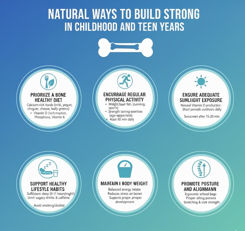 Natural Ways to Build Strong Bones in Childhood and Teen 
