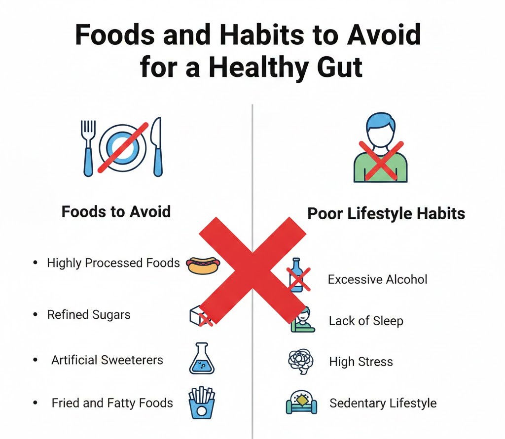 Foods and Habits to Avoid for a Healthy Gut