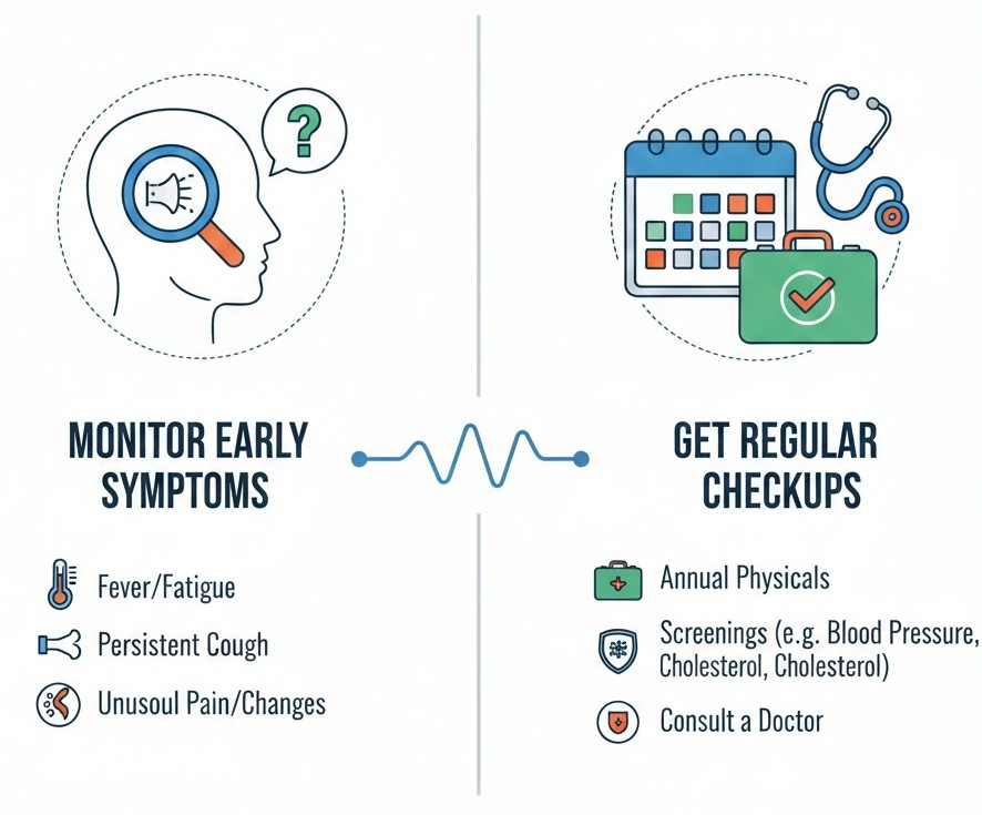 Monitor Early Symptoms and Get Checkups