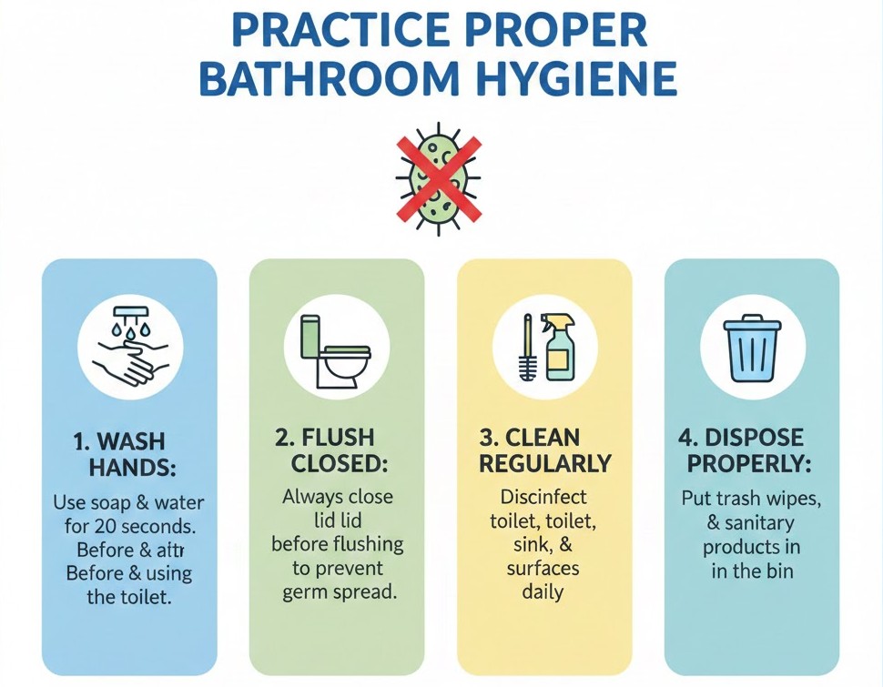 Practice Proper Bathroom Hygiene