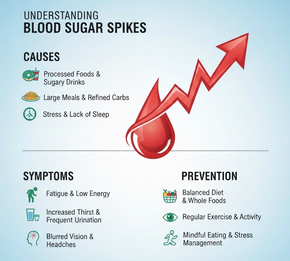 Causes of Blood Sugar Spikes: Symptoms & Prevention Tips